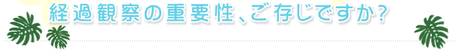 経過観察の重要性、ご存じですか